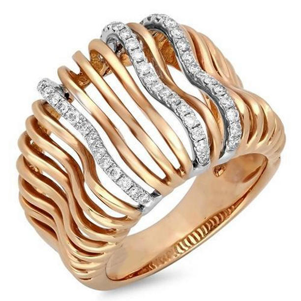 Picture of Harry Chad Enterprises 18911 1 CT Diamond Fancy Ring&#44; 14K Two Tone Gold - Size 6.5