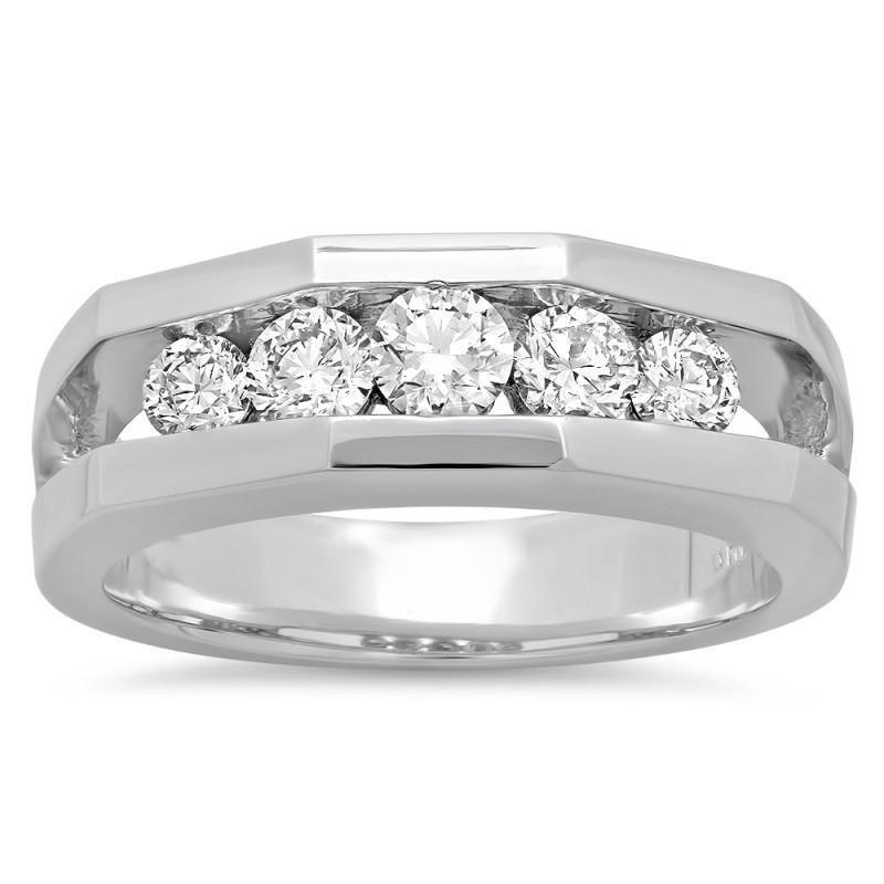 Picture of Harry Chad Enterprises 19149 1.40 CT Diamond Mens Engagement Ring&#44; 14K White Gold - Size 8