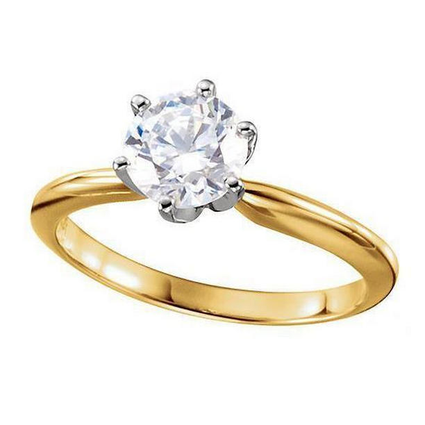 Picture of Harry Chad Enterprises 25174 Round Diamond 1 CT Two Tone Solitaire Ring, Size 6.5