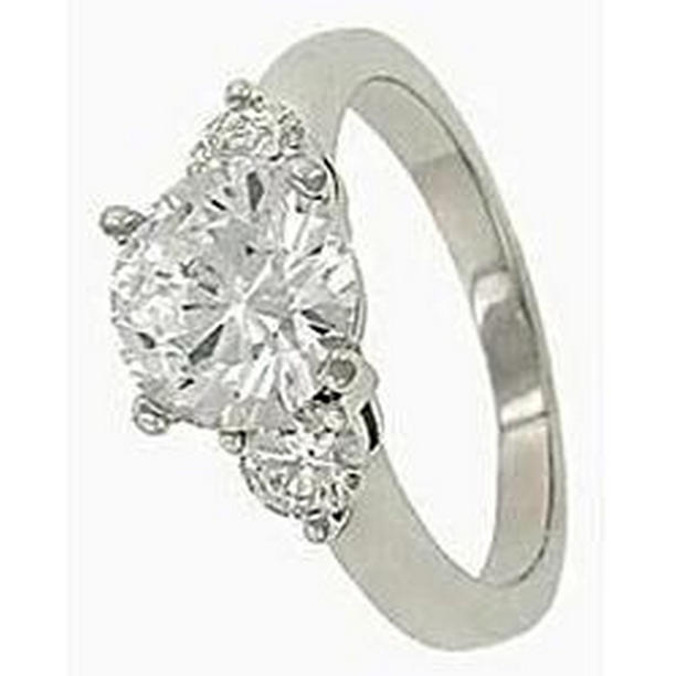 25227 2.31 CT Diamonds 3 Stone Anniversary Ring, 14K White Gold - Size 6.5