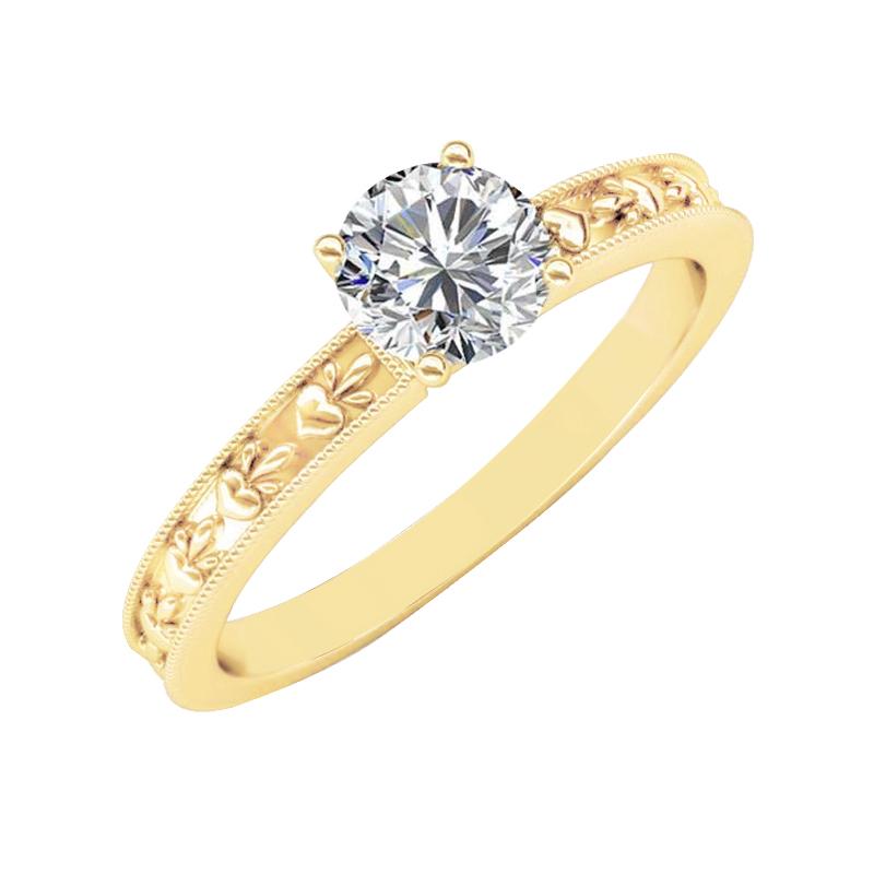 Picture of Harry Chad Enterprises 25487 Yellow Gold Round Cut 1.75 CT Sparkling Diamond Anniversary Ring&#44; Size 6.5