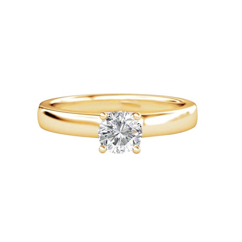 Picture of Harry Chad Enterprises 25504 2 CT Solitaire Sparkling Diamond Engagement Ring&#44; Yellow Gold - Size 6.5