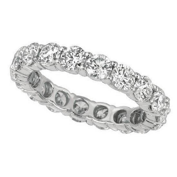 Picture of Harry Chad Enterprises 2557 3.40 CT Round Diamond Eternity Ring Band&#44; 18K White Gold - Size 6.5