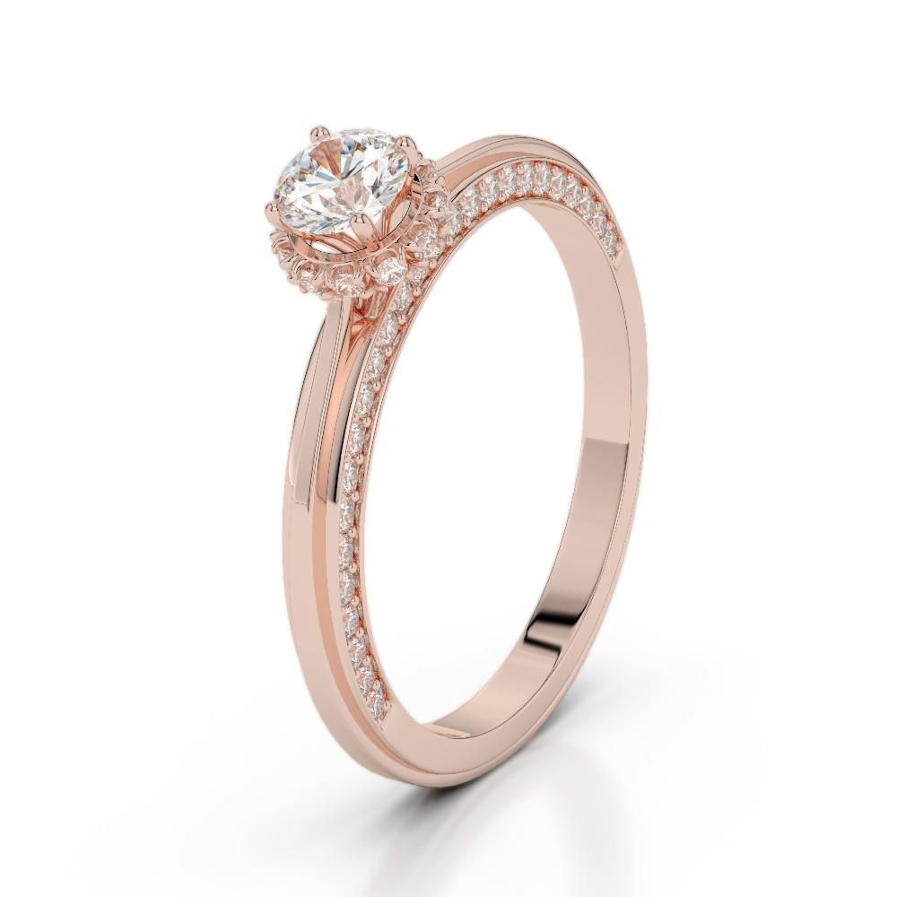 30499 1.75 CT Diamond Engagement Ring, 14K Rose Gold - Size 6.5
