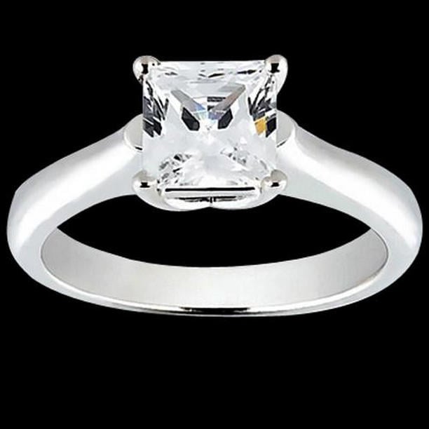 306 Princess Cut 1.01 CT Diamond Solitaire Engagement Ring, 14K White Gold - Size 6.5