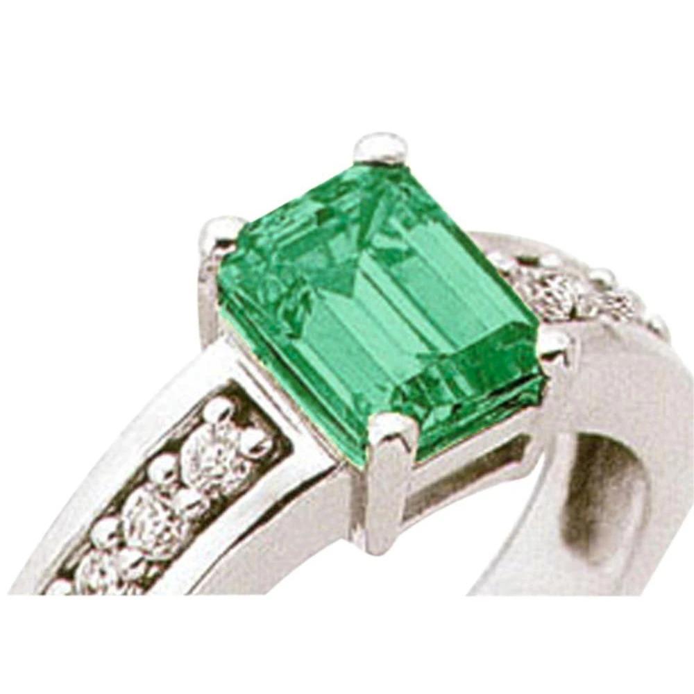Picture of Harry Chad Enterprises 3106 3.75 CT Green Emerald & Solitaire with Accents Diamond Ring&#44; Size 6.5