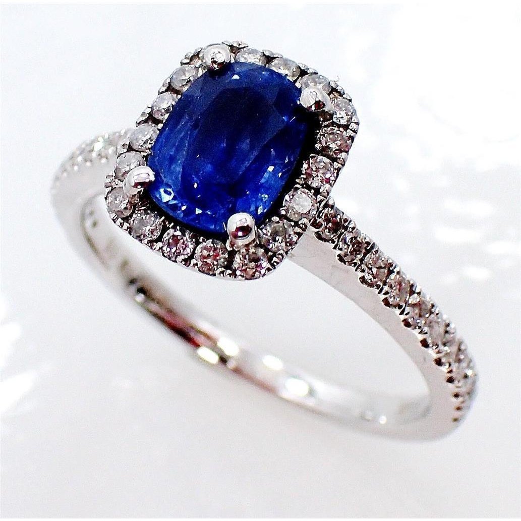 Picture of Harry Chad Enterprises 36366 3.00 CT Cushion Ceylon Sapphire Gold Diamond Ring&#44; Size 6.5
