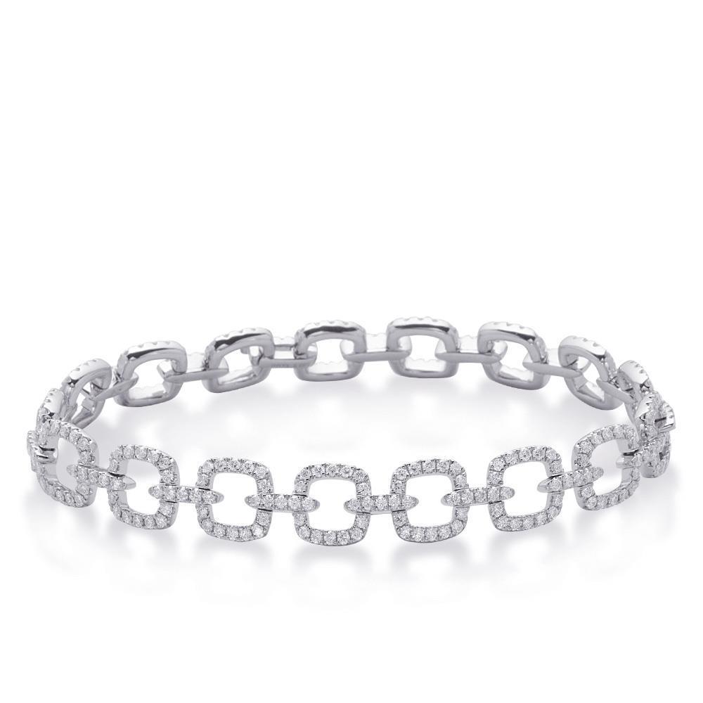 40624 2.2 CT Sparkling Diamond Ladies Bracelet, 14K White Gold