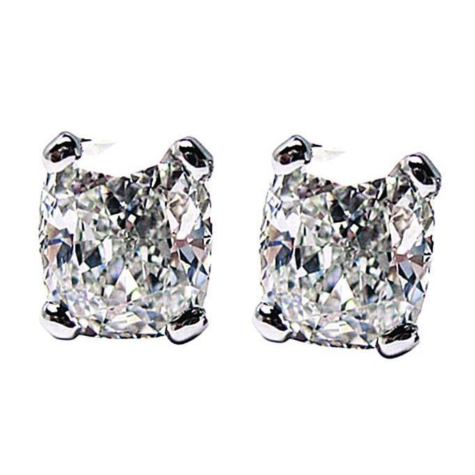 41569 1.5 CT Diamond Pair Cushion Cut Stud Earring