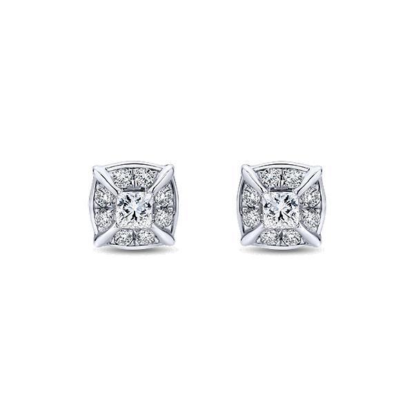 41578 2.6 CT Round Cut Sparkling Diamonds Lady Stud Halo Earring