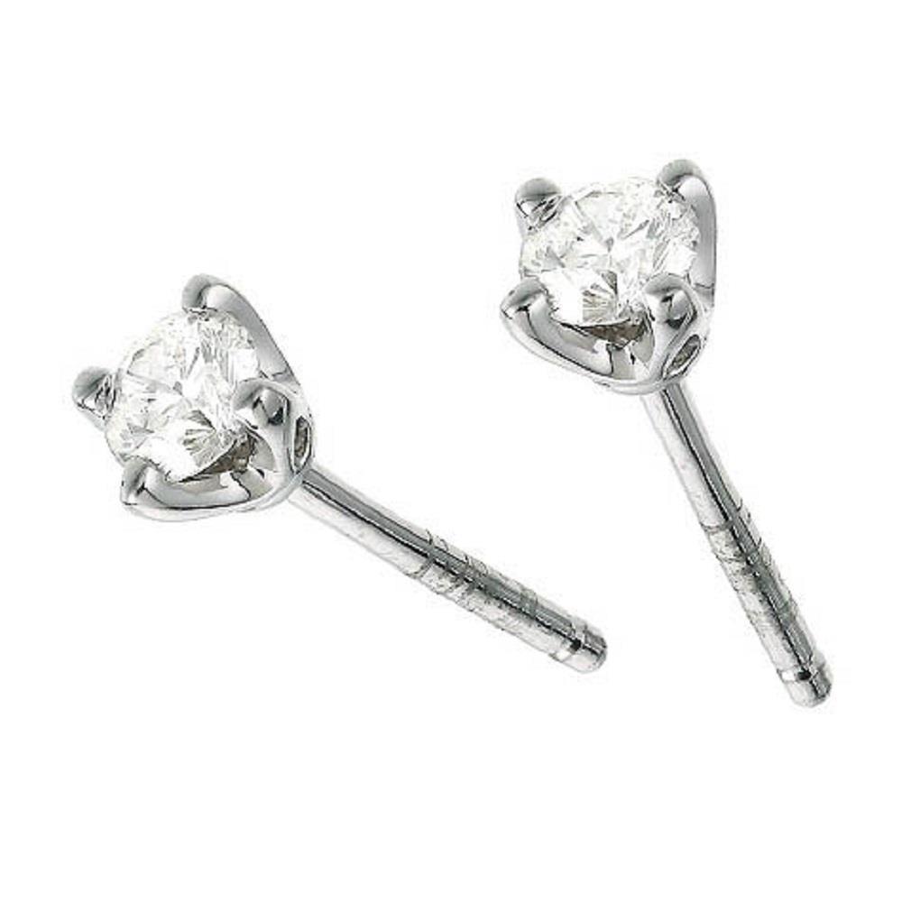 41603 1 CT Round Cut Diamond Stud Earring, 14K White Gold