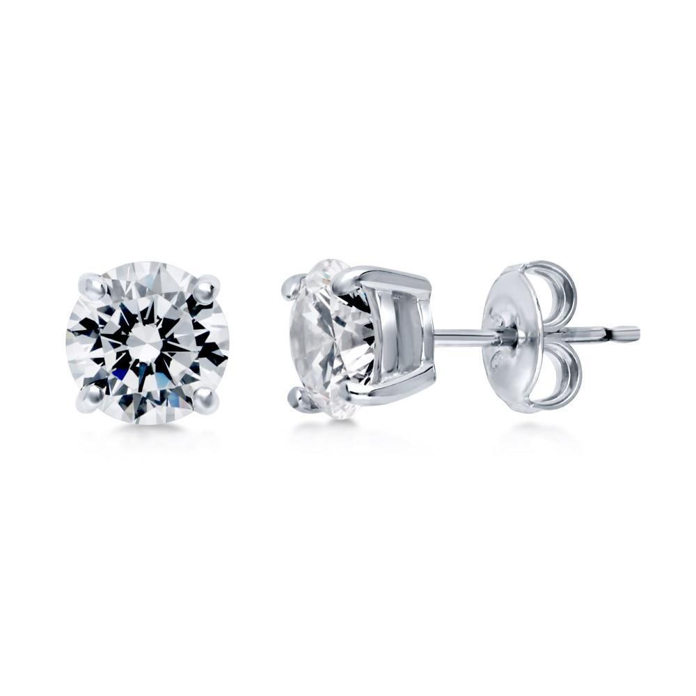 41614 1.3 CT Round Fine Diamond Stud Earring, 14K White Gold