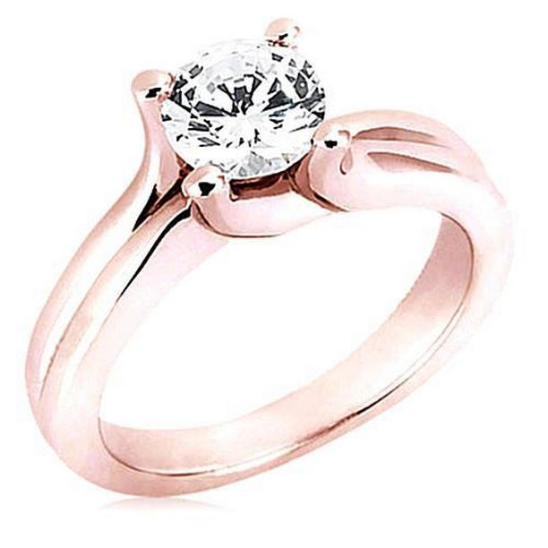 Picture of Harry Chad Enterprises 11669 2.51 CT Round Diamond Solitaire Rose Gold Ring&#44; Size 6.5