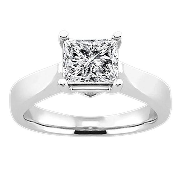 Picture of Harry Chad Enterprises 11785 2.50 CT Princess Cut Diamond Solitaire Engagement Ring&#44; Size 6.5