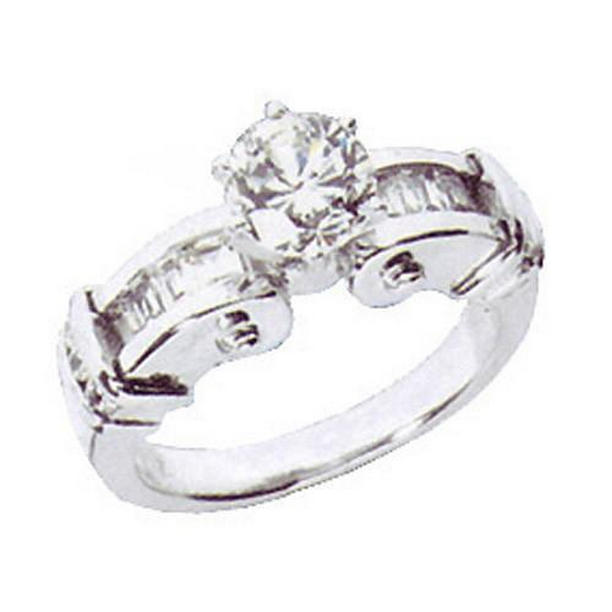 1.30 CT Diamond Engagement Ring, 14K White Gold - Size 6.5