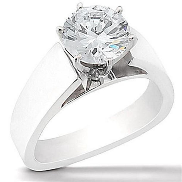 Picture of Harry Chad Enterprises 12094 3.01 CT Round Cut Diamond G Vs1 Solitaire Engagement Ring, Size 6.5