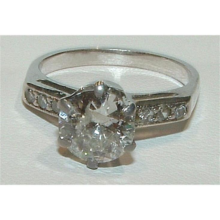 Picture of Harry Chad Enterprises 12335 3.01 CT Diamond Solitaire Ring with Accents&#44; 14K White Gold - Size 6.5
