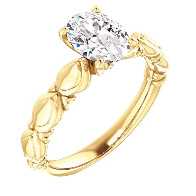 Picture of Harry Chad Enterprises 19506 1.50 CT Oval Diamond Anniversary Solitaire Ring&#44; 14K Yellow Gold - Size 6.5