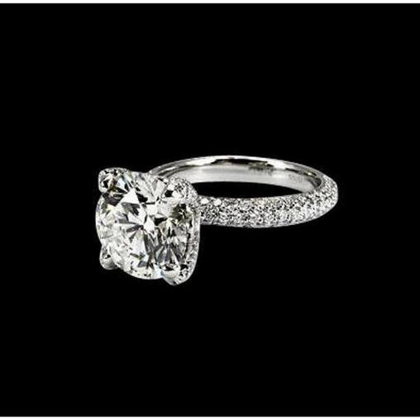 Picture of Harry Chad Enterprises 19541 3.01 CT Solitaire Diamond F Vs1-Vvs1 with Accent Engagement Ring, 14K White Gold - Size 6.5