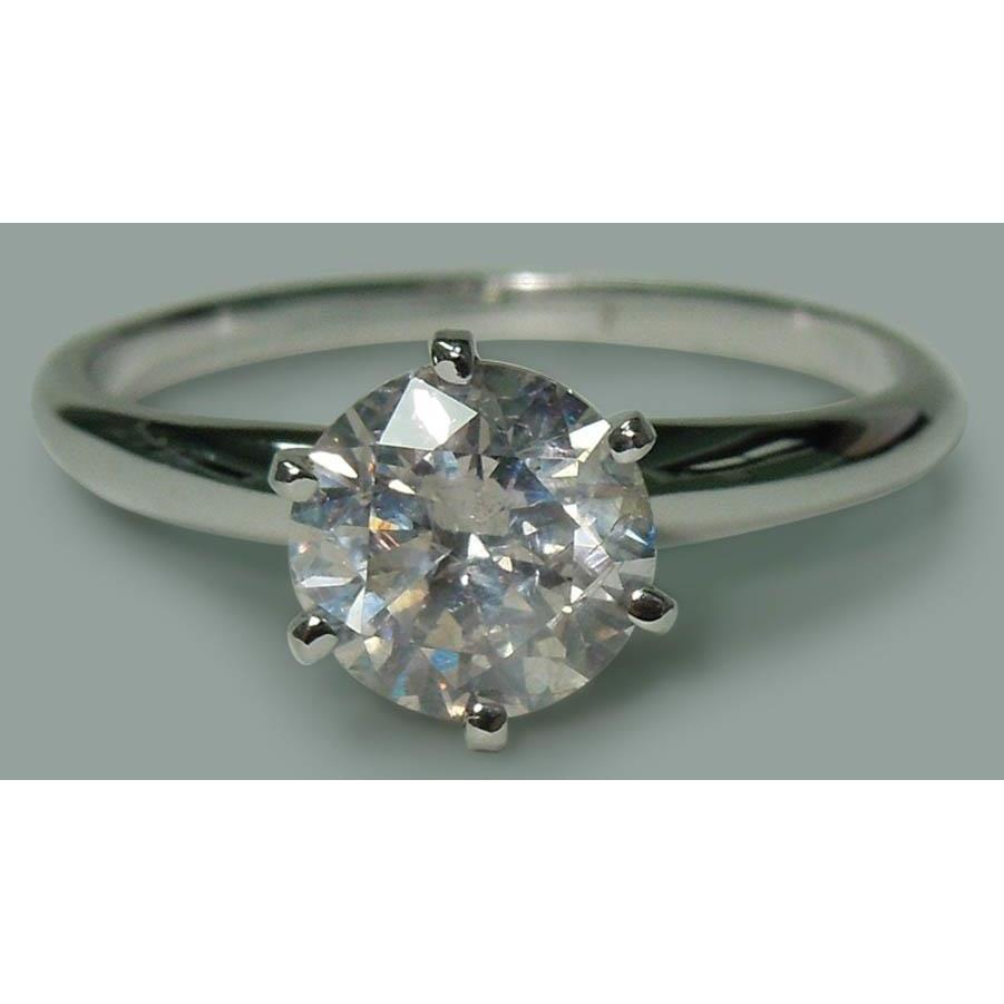 Picture of Harry Chad Enterprises 19566 1.57 CT Round Shape Diamond Ladies Solitaire Ring, White Gold - Size 6.5