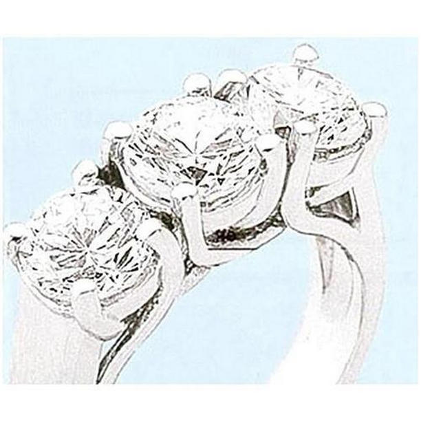 19598 1.50 CT Diamond White Gold Womens Three Stone Anniversary Ring, Size 6.5