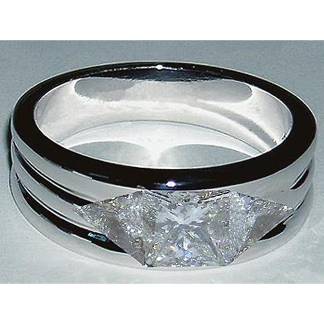 Picture of Harry Chad Enterprises 19621 3.25 CT Mens 3 Stone Diamond Ring&#44; 14K White Gold - Size 8