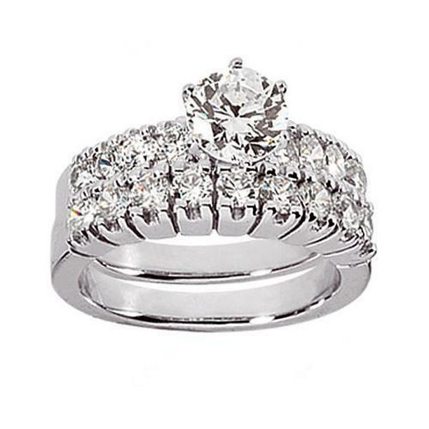 Picture of Harry Chad Enterprises 1977 3.51 CT Diamonds Real Genuine Engagement Ring Set, Size 4.5