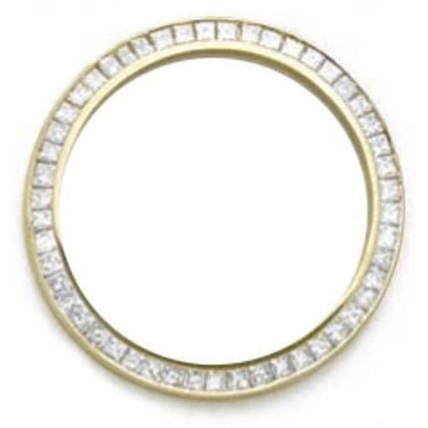 Picture of Harry Chad Enterprises 26079 2.50 CT Princess Diamond Bezel for Rolex Datejust Watch, 14K Yellow Gold