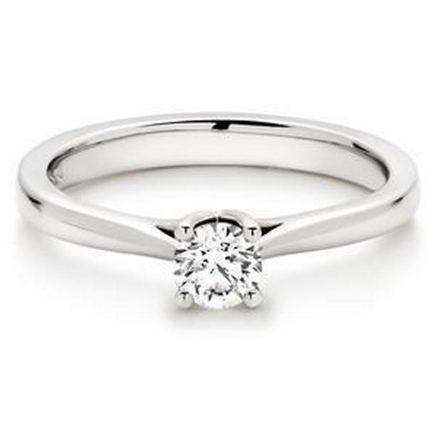 Round Solitaire 1.10 CT Diamond Engagement Ring, 14K White Gold - Size 6.5