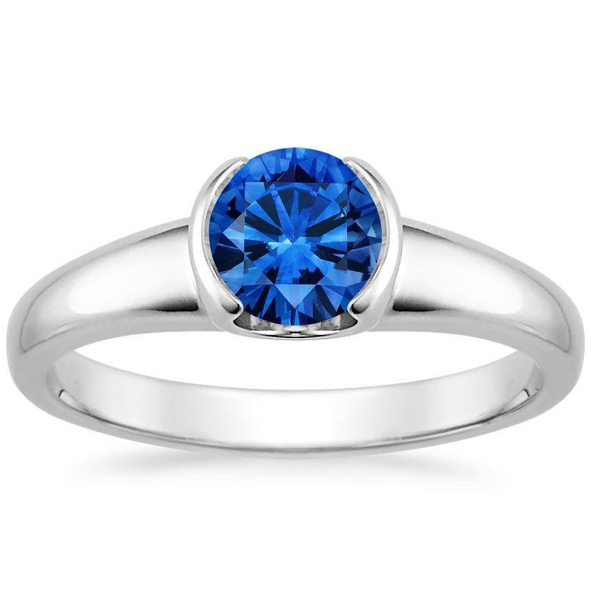 Picture of Harry Chad Enterprises 31367 1.5 CT Round Sri Lanka Sapphire Gemstone Ladies Jewelry Solitaire Ring&#44; Size 6.5