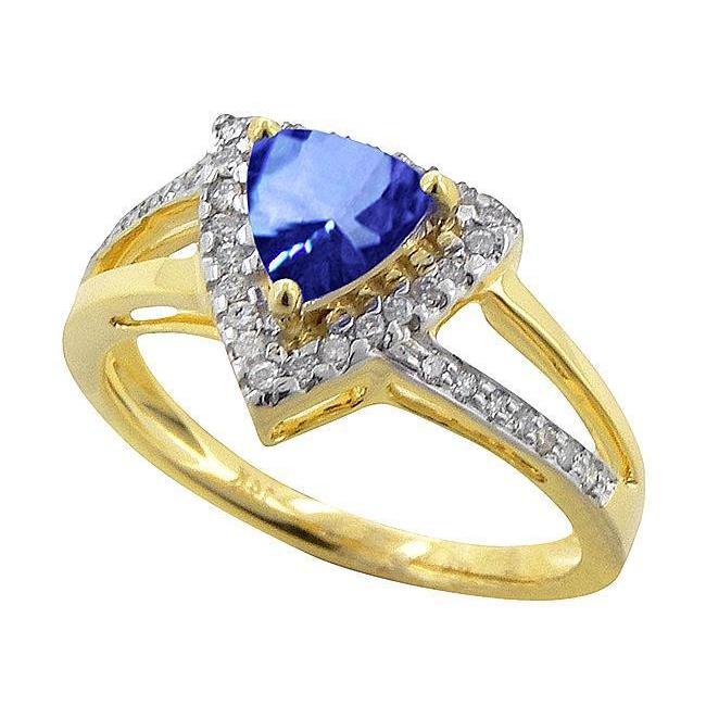 Picture of Harry Chad Enterprises 36862 Sparkling Sri Lanka Blue Sapphire Diamonds 1.51 CT Ring&#44; Size 6.5