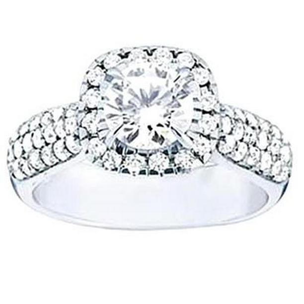 37008 1.70 CT Diamond Ring with Accents, 14K White Gold - Size 6.5