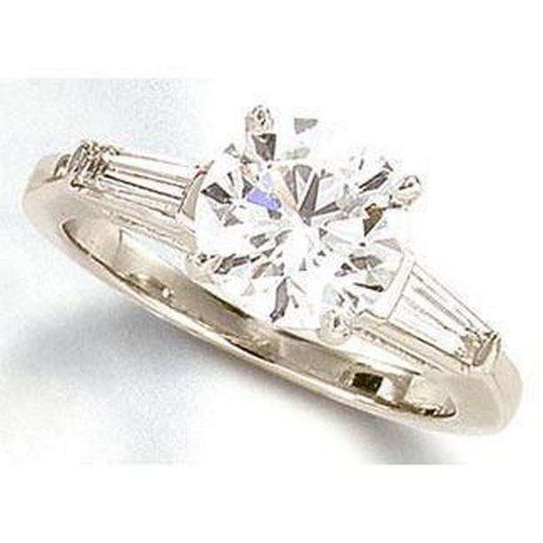 37023 1.61 CT Diamonds Jewelry Three Stone Engagement Ring, Gold - Size 6.5