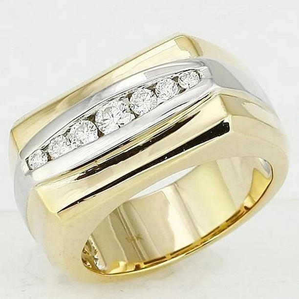 Picture of Harry Chad Enterprises 37105 0.80 CT Diamond 14K Two Tone Gold Mens Ring&#44; Size 8