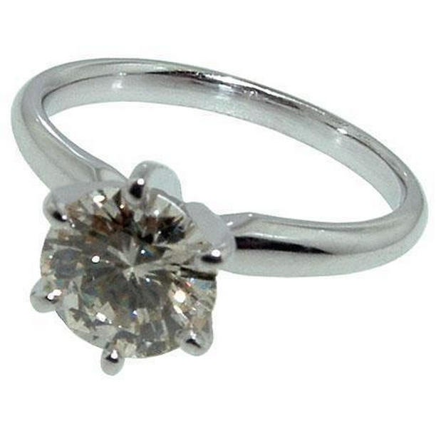 37145 1.25 CT Diamond Solitaire Engagement Ring, 14K White Gold - Size 6.5