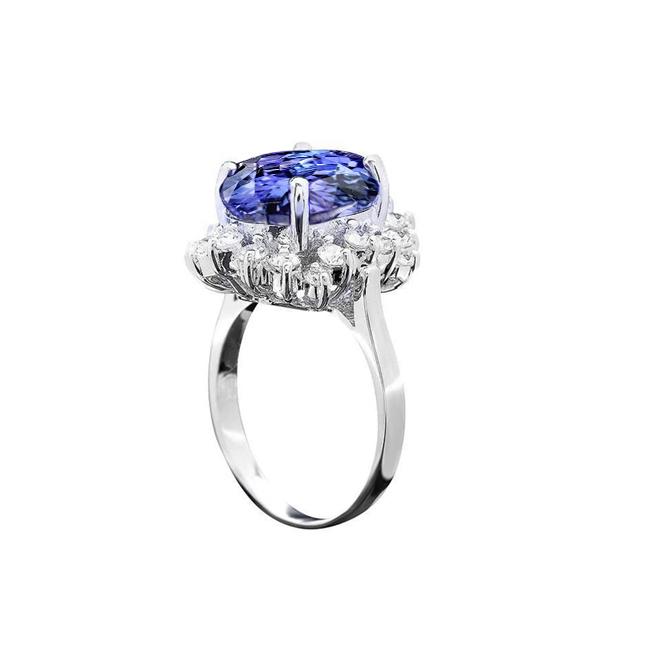 Picture of Harry Chad Enterprises 3716 Beautiful 4 CT Tanzanite Round Diamonds Ring&#44; 14K White Gold - Size 6.5