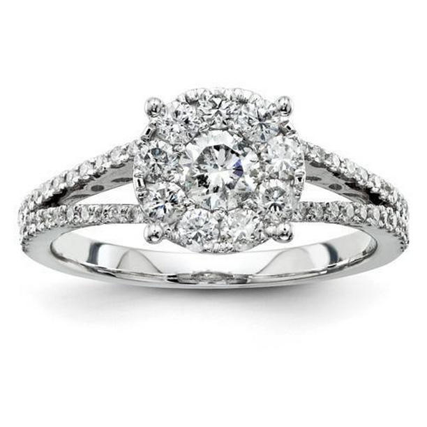 37230 2.40 CT Womens Pave Set with Accents Diamond Ring, White Gold - Size 6.5