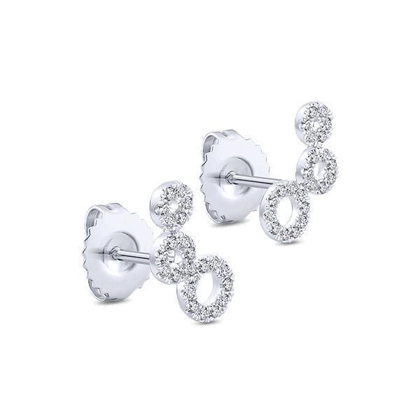 41788 2.3 CT Halo Round Brilliant Cut Stud Earring, 14K White Gold