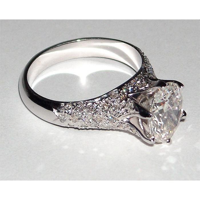 4671 2.75 CT Round Cut Diamond Engagement Womens Ring, White Gold - Size 6.5