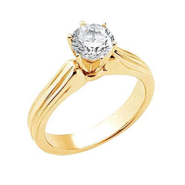 Picture of Harry Chad Enterprises 477 1.51 CT Solitaire Engagement Diamond Ring&#44; 14K Yellow Gold - Size 6.5