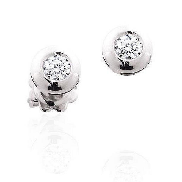 53977 Round Brilliant Cut 1.30 CT Diamonds Ladies Stud Earrings, White Gold