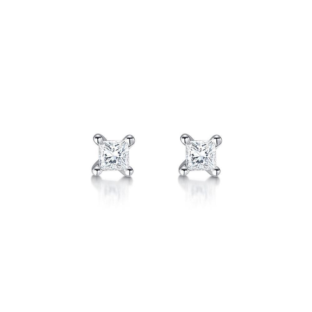 54071 Ladies Prong Set 2.20 CT Round Diamonds Stud Earring, White Gold