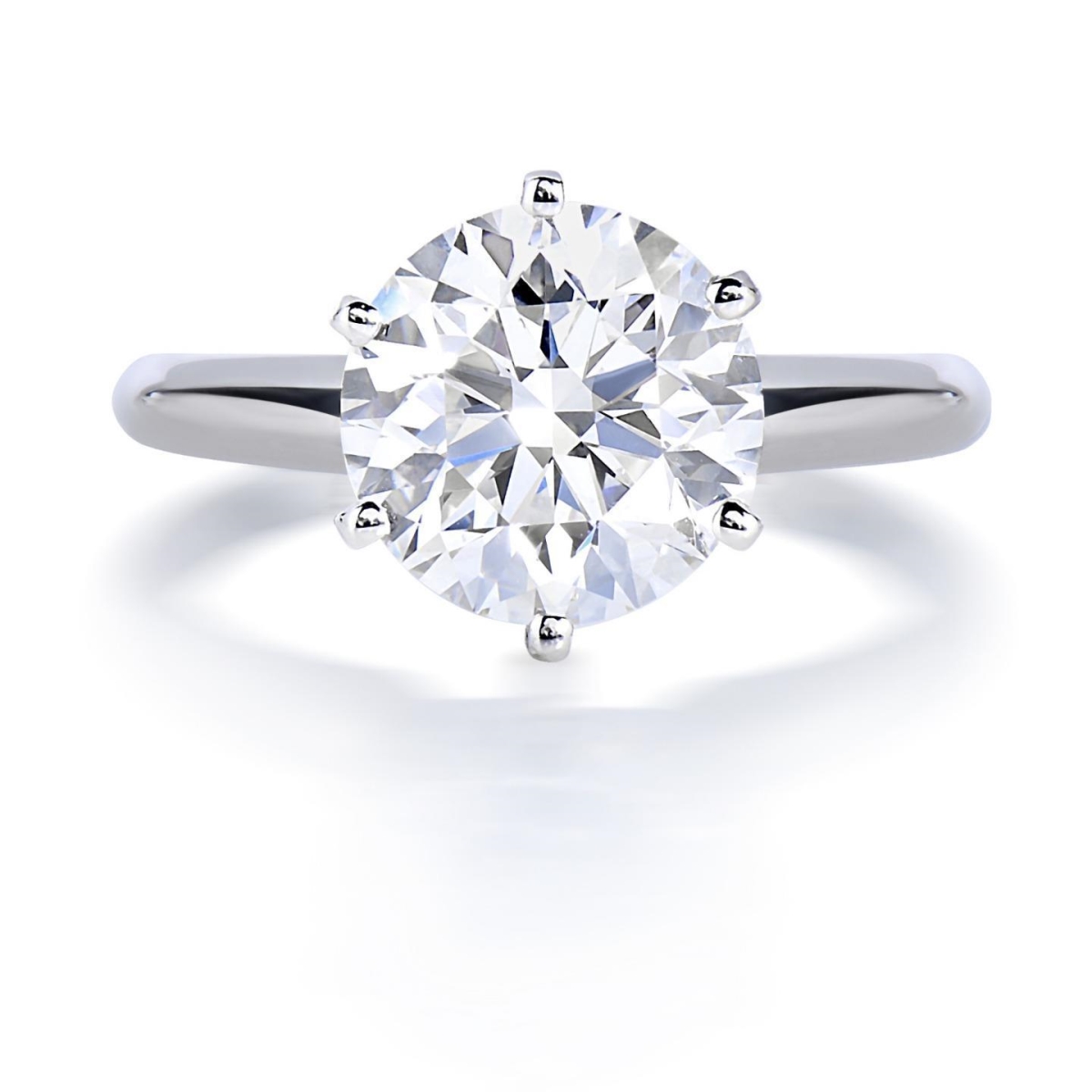 56372 Solitaire 1.50 CT Womens Diamond Wedding Ring, 14K White Gold - Size 6.5