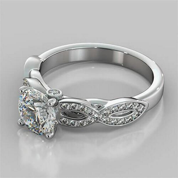 56390 1.75 CT Diamond Anniversary Ring, 14K White Gold - Size 6.5