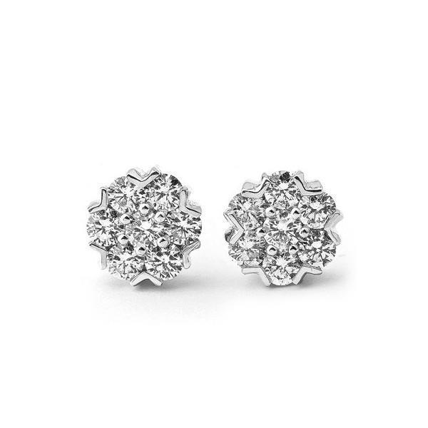 56416 Round Brilliant Cut 5.60 CT Diamonds Ladies White Gold Stud Earring