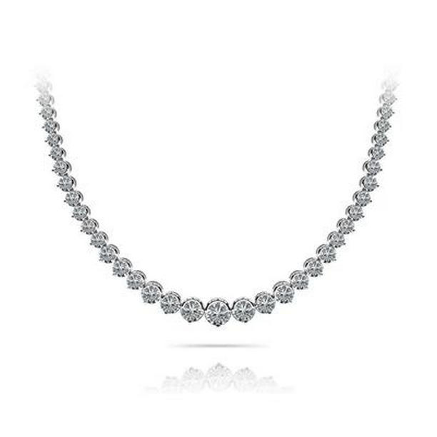 Picture of Harry Chad Enterprises 57219 12 CT Womens Beautiful White Round Diamond Tennis Necklace