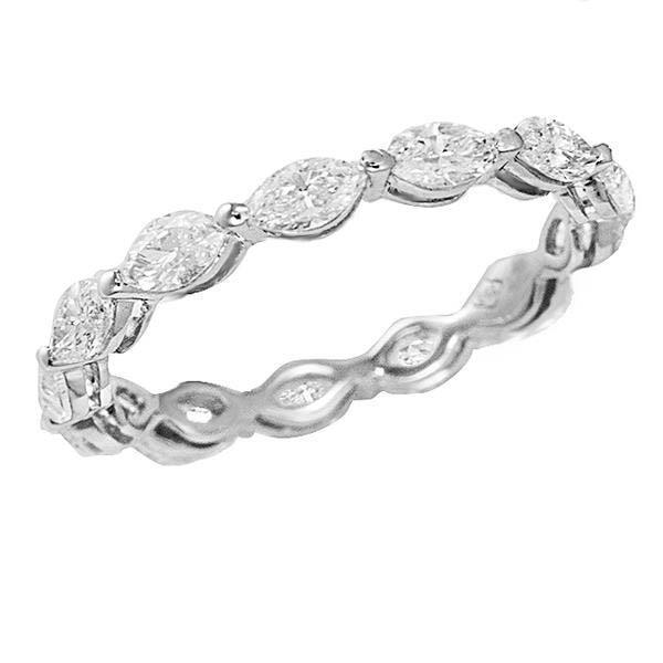 Picture of Harry Chad Enterprises 57293 1.30 CT White Gold Womens Marquise Cut Eternity Diamond Band&#44; Size 6.5