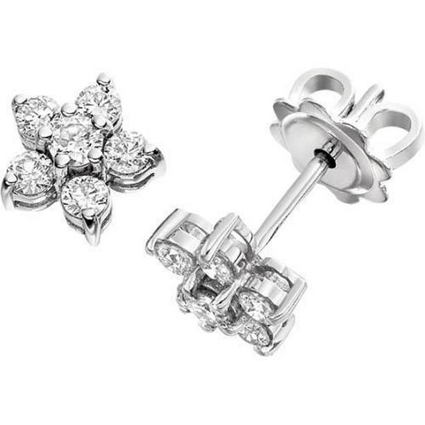 58498 3.60 CT Round Diamond Womens Stud Earrings, White Gold