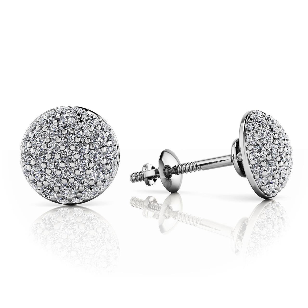 58502 Pave Set 4 CT Round Brilliant Cut Diamond Womens Stud Earrings