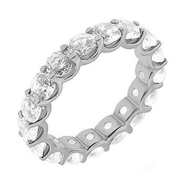 58533 5.10 CT Round Diamonds Eternity Wedding Band, 14K White Gold - Size 6.5